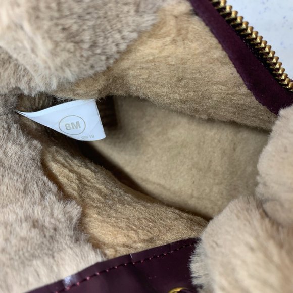 COUGAR Dublin Wine Zip UP & Lace Suede High top with Fur Lining Women's 8M - Picture 7 of 10